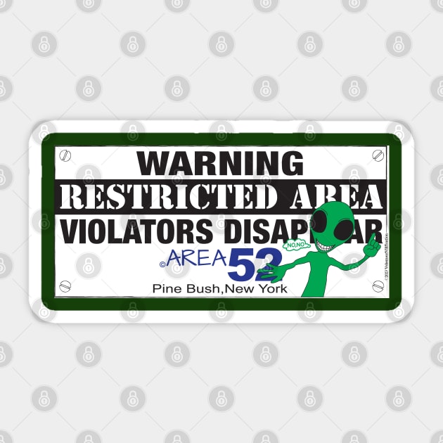 Warning Restricted Area Pine Bush New York Sticker by Vehement Vilification